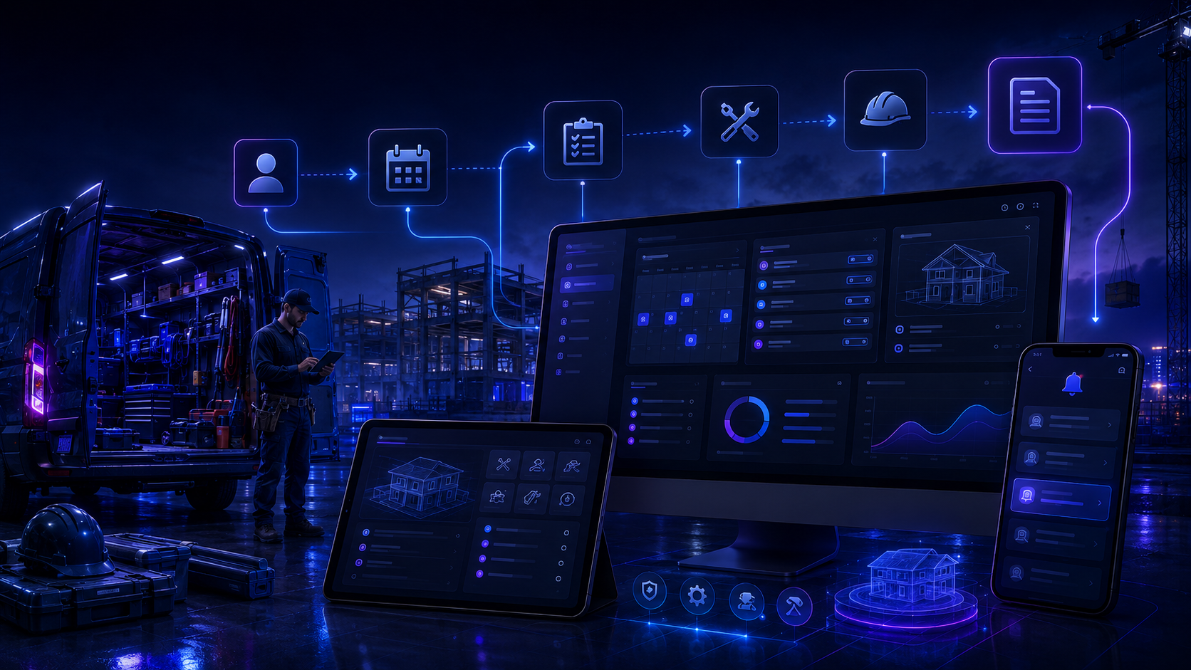 Visuel VVZ ERP Suite pour le flux construction et artisans mobiles